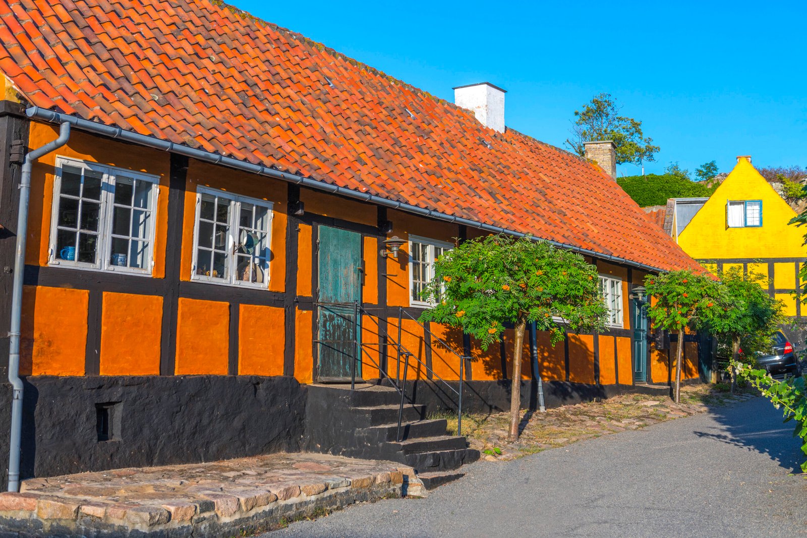 Colourful houses in Gudhjem