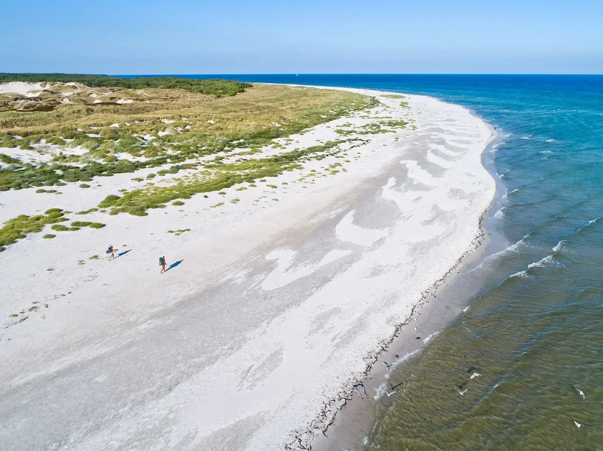 Dueodde Beach and lighthouse on Bornholm